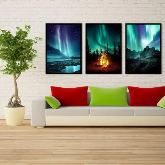 5D Diamond Art Painting,3 Pack Large Mountain Diamond Painting Kits for Adults,DIY Full Drill Crystal Rhinestone Arts and Crafts,Gem Art Aurora Painting with Diamond Home Wall Decor 9.8x13.8 inch {3}