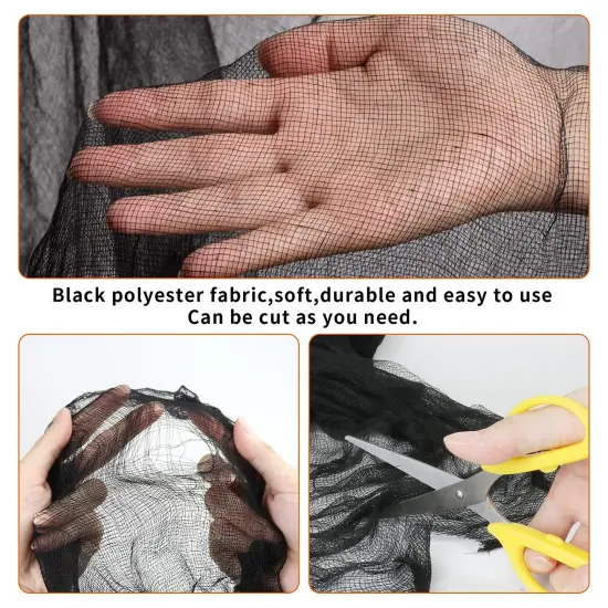 355" x 79" Halloween Creepy Cloth + Spider Web Halloween Decorations Outdoor Indoor Party Yard Spooky Backdrops Decor Supplies for Garden,Doorways,Haunted House,Windows,Home {3}