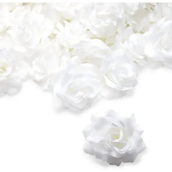Rose Flower Heads, Artificial Flowers for Decor and DIY Crafts (White, 60 Pack) {1}