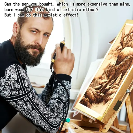 LH55-3-3 Wood Burner kit Wood Burning Tool Pen 200~750℃, Wood Burning kit with Digital Thermometer Temperature Adjustable Temperature 3 pyrographic Wood Burning pens 37 Wood Burning Pen Tips {5}