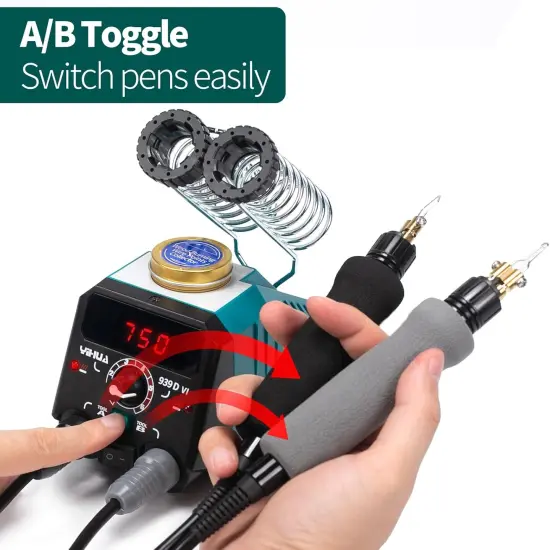 939D-VI Dual Pen Wood Burning Kit with Digital Display with 20 Wire Nibs, Detachable Wood Burning Pen, 2 Wood Pieces, Tweezers Used as Wood Burning Tool {4}