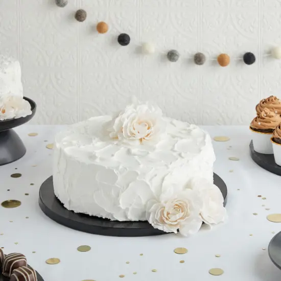 3 Pack 12 Inch Cake Boards for Wedding, Baking, Decorating, 0.5" Thick Foil Corrugated Cardboard for Multi-Layer Treats (Black) {2}