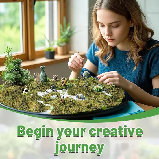 Large Pack Natural Green Moss for Crafts - Bulk Moss for Plants Indoor, Artificial Fairy Gardens, Mosswall, Glass Terrariums, Filling Fake Plants, Home Decoration {3}