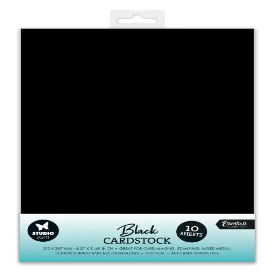 Studio Light Consumables Cardstock 8.25"X11.7" 10/Pkg-Nr. 41, Black {1}