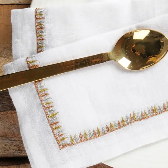 Cultural Charm Embroidered Cotton Napkin - Set of 2 {3}