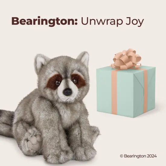 Bearington Rocko Plush Stuffed Animal Raccoon, 13 inches, For Ages 3-14 Grey {5}