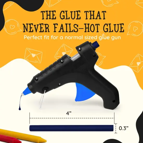 Artellius Premium Sealing Wax Sticks (Bulk 30 Pack) Wax Seal Glue Gun Sticks, Envelope Seal Wax for Stamp Seals - Perfect Wax Seal Sticks for Crafting, Invitations & Letters - Dark Blue {4}