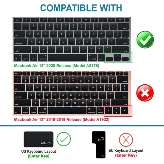 Insten Keyboard Cover Protector Compatible with 2020 Macbook Pro 13", Ultra Thin Silicone Skin, Tactile Feeling, Anti-Dust, Clear {2}