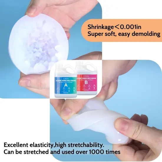 JDiction Silicone Mold Making Kit, Super Elastic Liquid Silicone for Mold Making with Pigment Paste, Fast Cure Flex Silicone Rubber for Casting Resin Molds and Detail Molds {10}