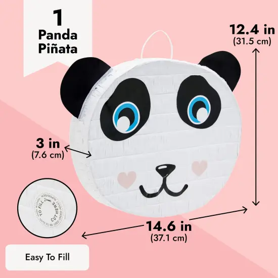 Panda Pinata for Kids Birthday Party Supplies, Animal Baby Shower Decorations (14.6 x 3.0 x 12.4 in) White {3}