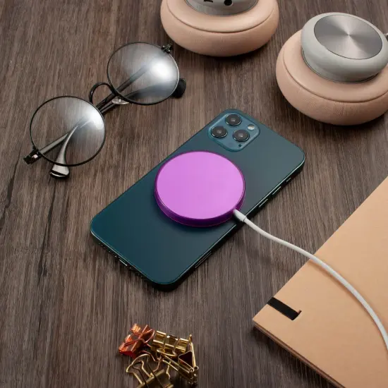 Insten 2-Pack Case Compatible with MagSafe Charger Pad, Protective Soft TPU Slim Skin Cover (Charger Not Included) Clear & Purple {7}