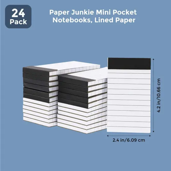 Mini To Do Notepads with Lined Paper (6.10" x 5.91" x 3.31", 24-Pack) Multicolor {2}