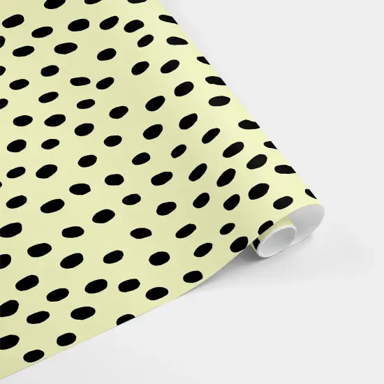 Yellow and Black Hand-drawn Polka Dots {2}