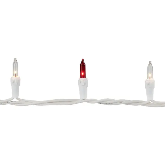 Northlight Mini Incandescent Christmas Lights - Red and Clear - 7' White Wire - 35ct {7}