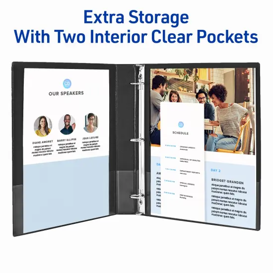 Avery Economy View 3 Ring Binders, 0.5" Round Rings, 100 Sheet Capacity, 0.7" Wide Spine, White Binders (4-Pack of 05750) {4}