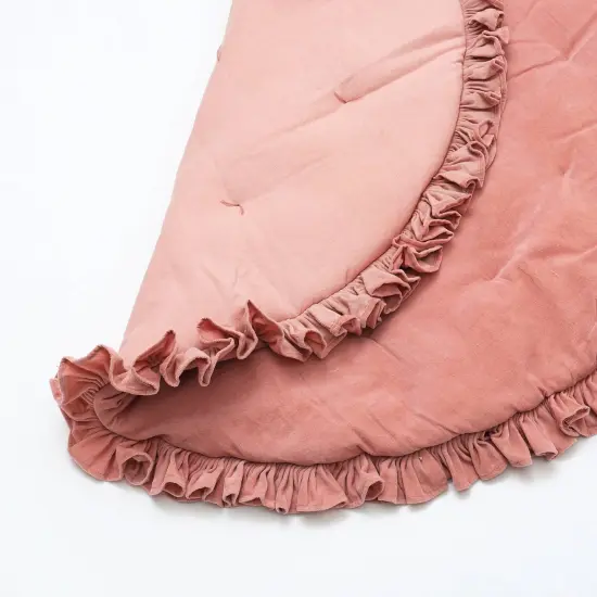 Round Cotton Soft & Fine Velvet Play-mat Pink {4}