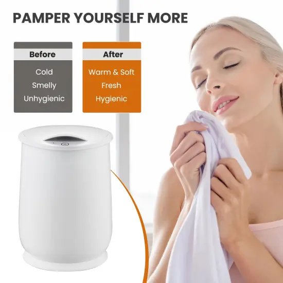 21 Liter Portable Spa Bathroom Bucket Towel Warmer with Fragrance Holder and Handle White {6}