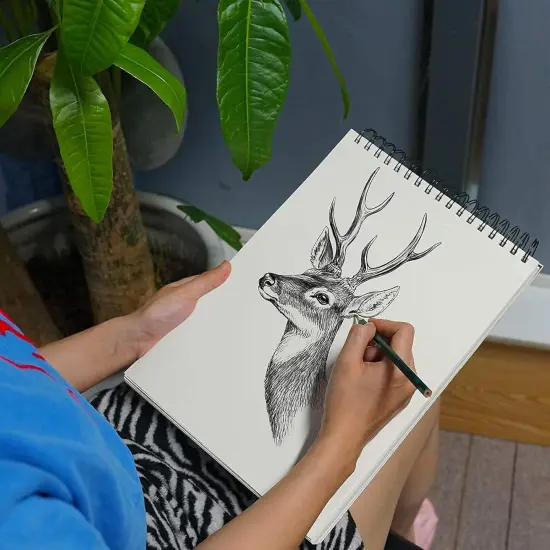 9" x 12" Sketch Book, Top Spiral Bound Sketch Pad, 1 Pack 100 Sheets 68lb/100gsm, Acid Free Art Sketchbook Artistic Drawing Painting Writing Paper for Kids Adults Beginners Artists {6}