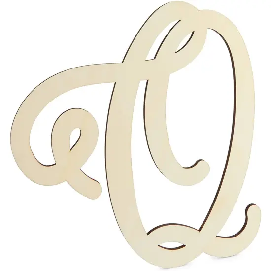 Wooden Letter Q for Crafts and Wall Decor (13 Inches) Brown {6}