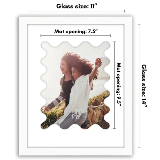 Americanflat Picture Frame with Wavy Mat - Ideal for Any Room, Living Rooms, Dorm Room {2}