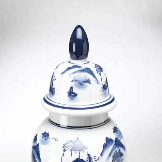 AA Importing 59760 Blue And White Ginger Jar With Lid {4}