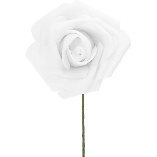 Bright Creations 3" Artificial Rose Flowers 60pcs Real Looking Fake Rose with Stem for DIY Wedding Bouquets and Bridal Shower, White {4}