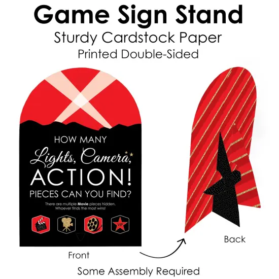 Big Dot of Happiness Red Carpet - Movie Night Party Scavenger Hunt - 1 Stand and 48 Game Pieces - Hide and Find Game {7}