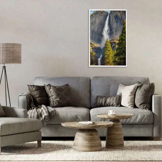 Stupell Industries Waterfall Between Cliffs Framed Giclee Wall Art Design by Rick Berk {2}