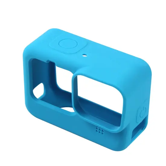 Insten 2 Pack of Silicone Protective Case Compatible with GoPro Hero 9 10 with Lanyard and Lens Cap, Soft Rubber Case, Black & Blue Multicolor {6}