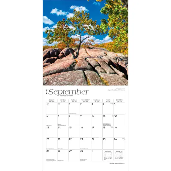 Missouri Wild & Scenic | 2026 12 x 24 Inch (Hanging) Monthly Square Wall Calendar | Plastic-Free {4}