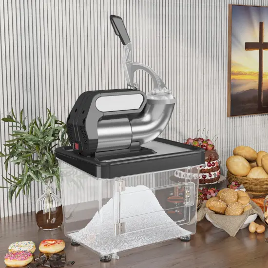 10 Gallon Storage Ice Crusher with Stainless Steel Dual Blades and Waterproof Safety Switch Black {1}