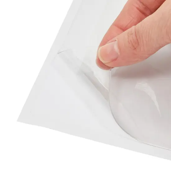 100 Pack Clear Self-Adhesive Pocket Label Holders for Index Cards 3x5, Bulk Top Load Plastic Sleeves for Storage {6}