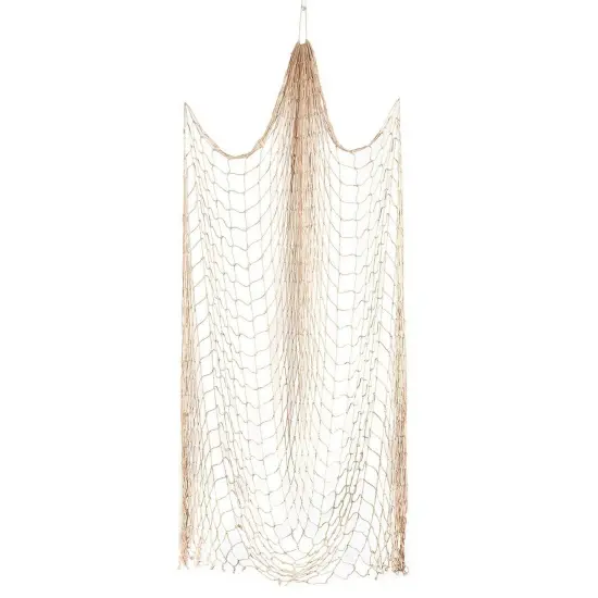 Natural Fishing Net Decorations, Nautical Wall Decor for Birthday Party, Baby Shower, Pirate Party, Hawaiian Luau, Ocean-Theme Events (79x60 inch) Brown {7}