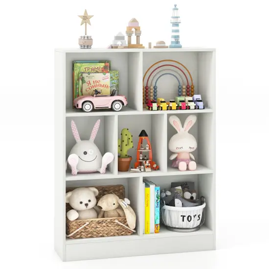 White Toy Storage Organizer with 3 Cubes and Anti-Tipping Kit for Kids Room {4}
