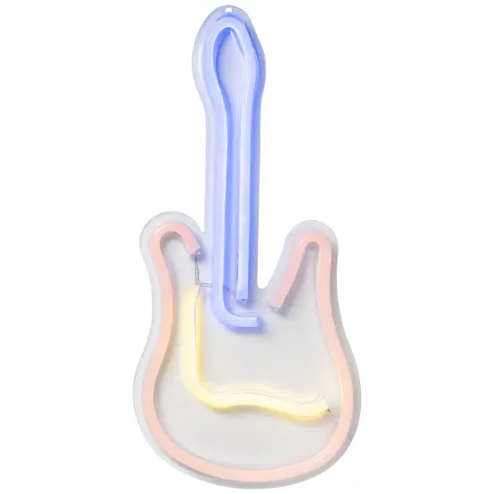 Northlight LED Guitar Neon Lighted Wall Art - 15.75" Blue {3}