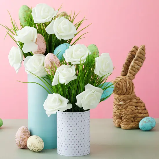 Juvale 100 Pack Ivory Artificial Flowers - 3 Inches, Fake Carnations for Wedding, Bridal Shower & Valentine's Day Decorations, Arts and Crafts {3}