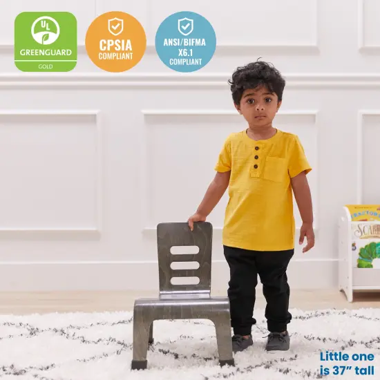 Bentwood Chair, 8in Seat Height, Stackable Seats, 2-Pack Grey Wash {6}