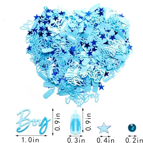 Baby Shower Confetti Baby Boy Shower Decorations Blue Baby Shower Table Confetti Decorations Party Confetti for Baby Shower Decor(1.6 oz/45 g) {2}