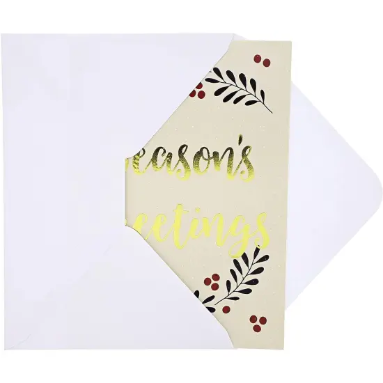 Best Paper Greetings 36 Pack Season&rsquo;s Greetings Cards, 5x7 Gold Foil Holiday Greeting Cards with Envelopes, Bulk Merry Christmas Note Cards for Festive Winter Xmas Seasons White {4}