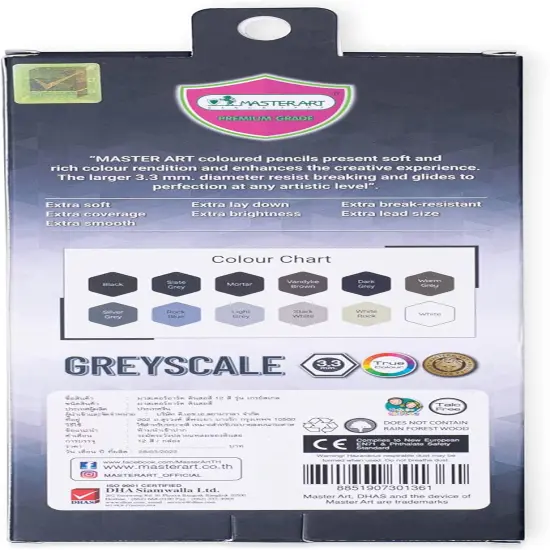 Greyscale Colored Pencils 12 Colors for Kids and Adults Coloring {2}