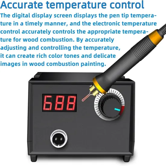 Wood Burning Tool,Wood Burning kit Pen 25~750℃,Professional Wood Burning kit,with Digital Thermometer Temperature Adjustable Temperature,1 Wood Burning pens, 30 Wood Burning Pen Tips {2}