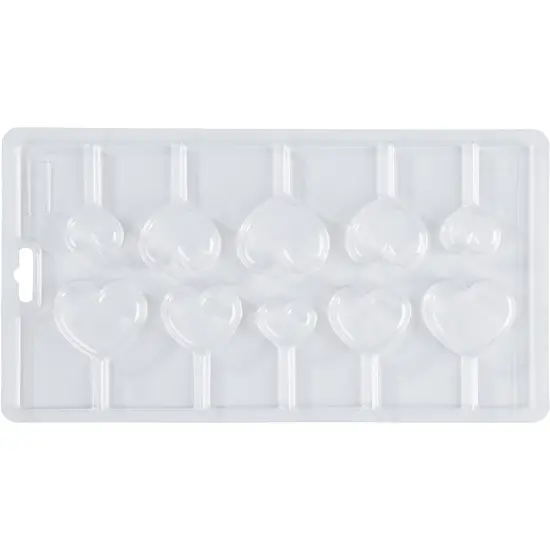 Juvale 3 Pack Heart Valentines Lollipop Mold, Create Chocolate Kisses and Candy Lollipop Hearts, Dessert Shapers for Party Treats (11 x 6 x 0.8 Inches) Clear {4}