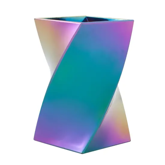 Zodaca Stylish Wave Pen Holder, Pencil Cup Desk & Makeup Brushes Organizer, Aurora Themed Blue {4}