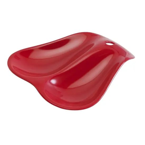 Hutzler Twin Double Melamine Spoon Rest - Sleek Design Holds 2 Large Spoons Orange {4}