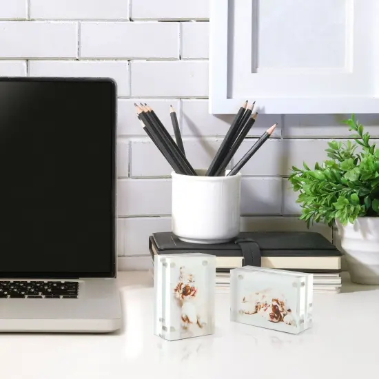 2 Pack Acrylic Plastic Picture Frames 2x3, Mini Wallet Size for Photos, Tabletop, Desktop Clear {2}