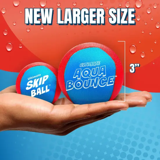 Ultimate Larger 3” Size Skip Balls (Red/Blue) Beach Pool Toys for Kids Ages 3-14Year Old Boys Girls Summer Gifts for Teens Family Fun Water Games Adult Men Women Best Birthday Present {4}