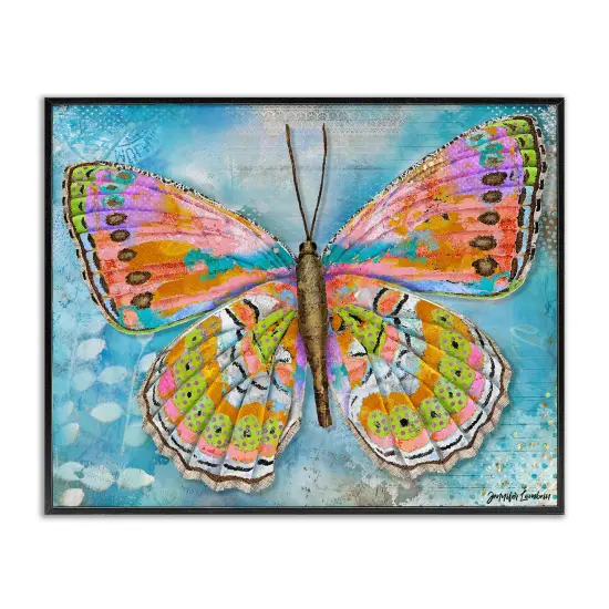 Stupell Industries Celebration Butterfly Wings Framed Giclee Wall Art Design by Jennifer Lambein {1}