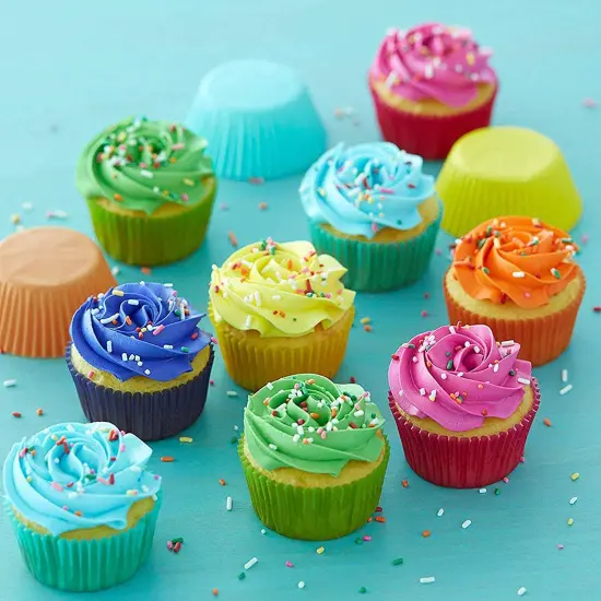 Colored Mini Paper Cupcake Liners Vibrant Muffin Baking Cups 400-Count {3}