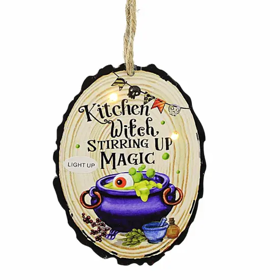 Ganz 4.5 Inch Halloween Light Up Ornament Halloween Tree Ornament , Halloween Decor Haunted Witch Bone Spider KITCHEN {1}