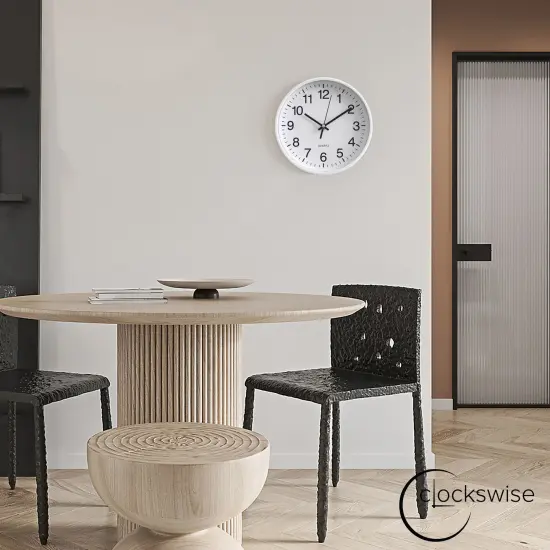 Clockswise Black Analog Clock &ndash; Silent, Non-Ticking for Wall, Office Desk, Table and Shelf, Battery-Operated Perfect for Home Office, Farmhouse Kitchen Decor, Bathroom, School and Bedroom Decor {10}